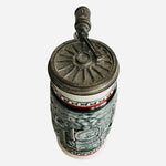 Vintage AVON Beer Mug Locomotive Train Beer Stein with Silver Lid Tankard Mug