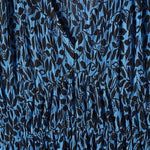 MANGO Textured Floral Pattern Sheer Mini Dress Blue Black V-Neck Dress Sz M EXC
