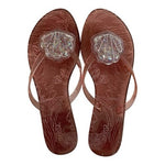 Melissa Jelly Flip Flop Sandals Glitter Seashell Brown Womens Size 6  EXC