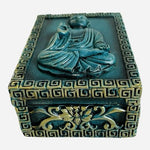 Handcrafted PRC Green Gold Witness Buddha Keepsake Box 2.5"x3.5"x1.5"