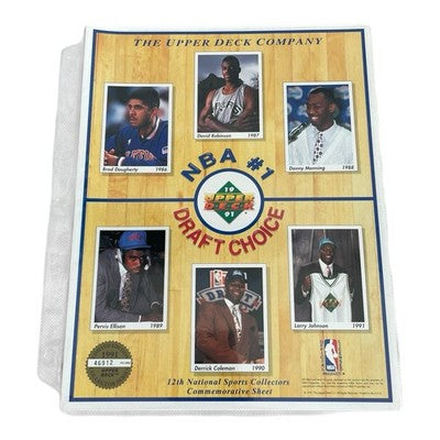 1991 Upper Deck Basketball Commemorative #1 Draft Choice Sheet Larry Johnson LMT