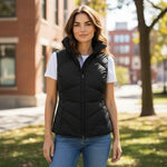 Kenneth Cole Reaction Black Down Puffer Vest Women’s Medium Zip Front