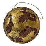 Large Gold Brown Glitter Ball Ornament Christmas Holiday Decor
