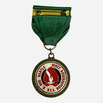 Vintage Mark Twain Historical Trail Hike Medal Bronze Tone Green Ribbon Good