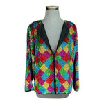 Jean for Joseph Le Bon Sequin Harlequin Diamond Pattern Jacket L Multicolor NWT