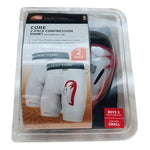 2 Pack Shock Doctor Boys Compression Athletic Shorts w Protective Cup White S