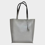 Rebecca Minkoff Stella Large North South Leather Tote Bag Ice Gray Silver EXC