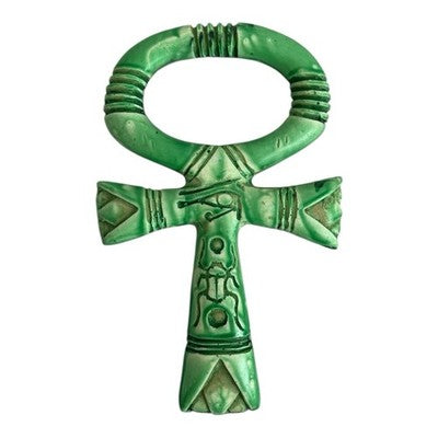 Egyptian Ankh Decor Scarab Cross Green Symbol of Life 6" Amulet Gift