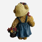 Boyds Bears Bailey Bear with Baby & Basket of Flowers Figurine Very Good