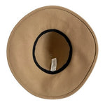 Camel Tan Wool Felt Wide Brim Pointed Crown Hat 100% Wool Peru Women Sz M/L NWOT