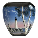 Vintage Lighthouse Vase Oval Handcrafted G L Hooton Porcelain 12x4x12 Large NWOT