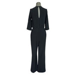 Boston Proper Black V-Neck Wide Leg Jumpsuit Romper Women's Size S