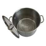 Stainless Steel Stackable Pot W/ Metal Lid Durable Cooking Pan Soup Vintage