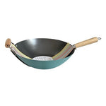 Martha Stewart Everyday Clarkston 14" Carbon Steel Wok Nonstick Beechwood NIB