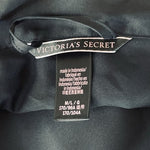 Victoria’s Secret Black Satin Glossy Tie Kimono Robe Ruffled M/L Women's