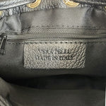 Vera Pelle Straw Woven Leather Bucket Bag Black Crossbody Purse Italy NWOT