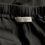 Bobbi Rocco LA Black Rayon Wide Leg Palazzo Pants Elastic Waist Womens Small VG