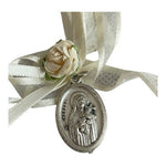 Vintage St Therese of Lisieux Little Flower Silver Tone 1" Catholic Medallion VG