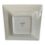 Vintage Crate & Barrel Square Ceramic Plate HandPainted Willow Silver Pods Italy
