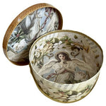 Lady Bowman Co Elizabeth Brownd Angel Christmas Hat Box Round 11" Vintage EXC