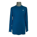 Apple Unisex Turquoise Blue Cotton Long Sleeve Crew Neck T-Shirt Size XLT NWOT