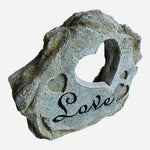 Love Stone Hearts Decorative Figurine Plaque 6.5"x2"x5.5" Concrete Garden VG