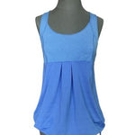 Old Navy Active Loose Fit Pleated Racerback Tank Top Blue Drawstring Hem M