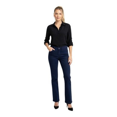 CHAPS Navy Blue Cotton Jeans Women Size 6 Regular Fit Zip Front 30" Inseam VG