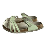 Betula Birkenstock Light Green Leather Slide Sandals Narrow Women Size 11 Good+