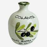 Colavita Ceramic 6" Olive Print Oil Dispenser Artisan Bottle Excellent Condition
