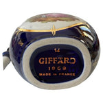 Vintage 1969 Giffard Cobalt Blue Gold Decanter Pitcher France Porcelain Stopper