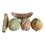 Vintage Mexican Terracotta Hand Painted Clay Fruit Set 5pc Folk Art 5-10" EXC