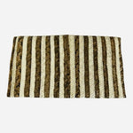 Chic Woven Straw Clutch Bag Brown Beige Stripe Curved Flap Beach Purse 11x6" EXC