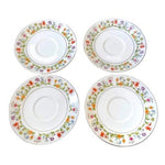 Vintage 1982 Ashley Overseas Eternal Love Saucers Set 4 Platinum Floral China