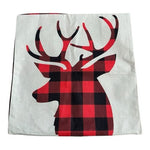 4-Pack 18"x18" Christmas Pillow Covers Buffalo Plaid Holiday Patterns Red Beige