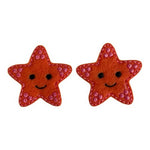 Felt Starfish Applique Patch Cute Smiley Face Orange Pink 1 Pc New Handmade