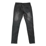 Men's Black Distressed Moto Biker Skinny Jeans Faded Paneled Slim Fit Sz M Good+