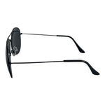 AVIATOR Sunglasses Black Metallic Frame Black Smoke Lens Polarized Sunglasses