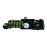 SOS LED Paracord Survival Bracelet Compass Thermometer Nylon Good Condition