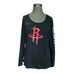 Nike Houston Rockets NBA Women's Long Sleeve Performance Tee L Black Red NWOT