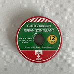 Christmas House Silver Glitter Ribbon 5/8 In x 12 Ft Crafts Gift Bows NIP