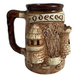 Odessa Ukraine Ceramic Beer Stein Mug Handmade Castle Relief Vintage Pottery New