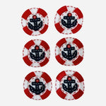 Felt Life Preserver Anchor Applique Patch Nautical Red White Navy New Handmade