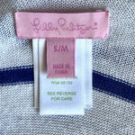 Lilly Pulitzer Linen Striped Open Front Cardigan Women's White Blue Sweater S/M