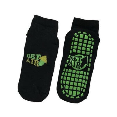 Get Air Grip Trampoline Jump Socks Green Black Non-Slip Bottom NWOT