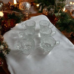 EAPG L.E. Smith Pinwheel Stars Punch Cups Set of 6 Clear Vintage Glass Excellent