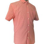 Banana Republic Men's Slim Fit Coral Pink Chambray Short Sleeve Shirt L VG