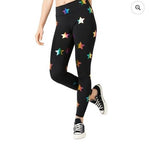 TEREZ Women Black Foiled Star Print UpLift Leggings Sz S High Rise Compression
