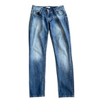 Gaudi Jeans Italy Blue Denim Straight Slim Distressed Mid Wash Women Size 29