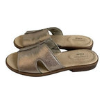 Clarks Collection Declan Flo Metallic Leather Slide Sandals Womens Sz 6 Comfort